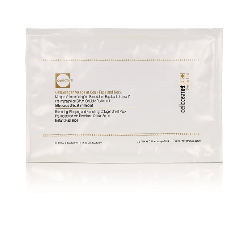Cellcosmet 7640122571533 CellCollagen Visage et Cou 1 pièce Sachet Cellcosmet vliesmasker voor thuisgebruik